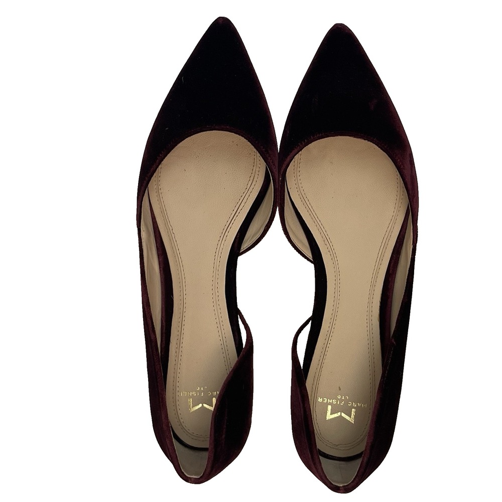 Women's Sz 7 M Marc Fisher Half d'Orsay Flats Holiday shoes Purple clean girl
